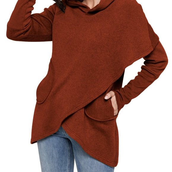 Cape-style wrap around hoodie - Picture 3 of 6